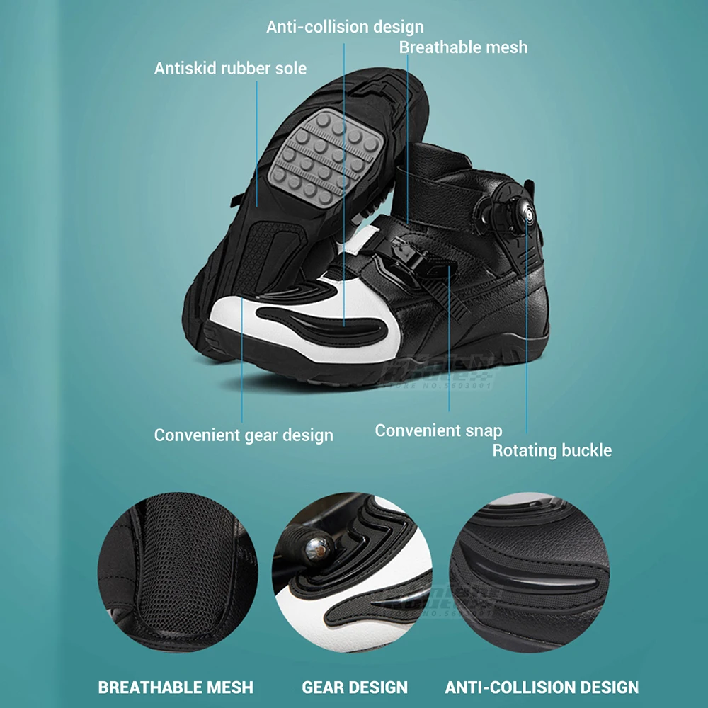 Мотоциклетные ботинки дышащие байкерские для езды на мотоцикле лодки мотокросса