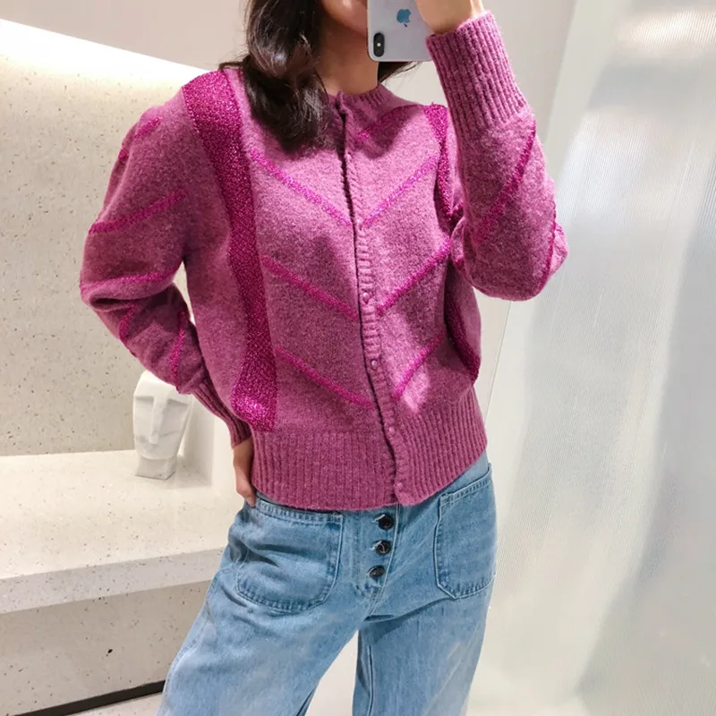 

2021 Women Knitwear Mohair Sweater Cardigan Women's Knitted Long Sleeve Single Breasted Ladies Coat Top