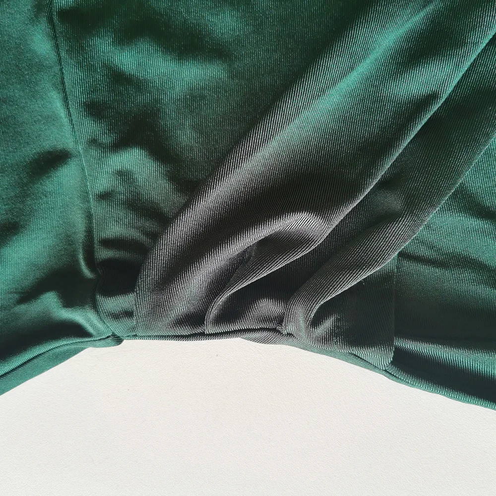 Sexy Nightclub Green Evening Dress Solid Color High Slit Long Female Dresses Autumn Winter Elegant Mermaid Party | Свадьбы и