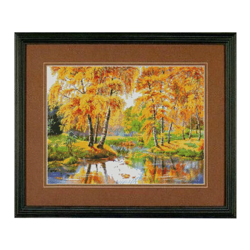 Высокое качество милый красивый набор счетных крестиков Березовая елка Осеннее