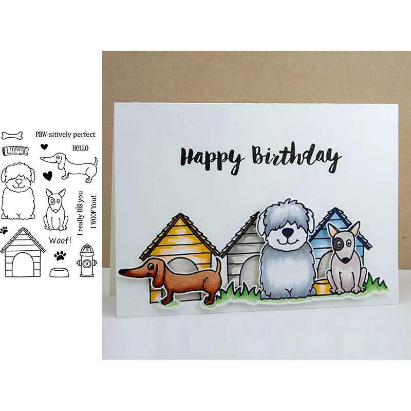 

Dogs Houses pattern Prints Transparent Clear Silicone Stamp/Seal for DIY scrapbooking/photo album Decor card making Model