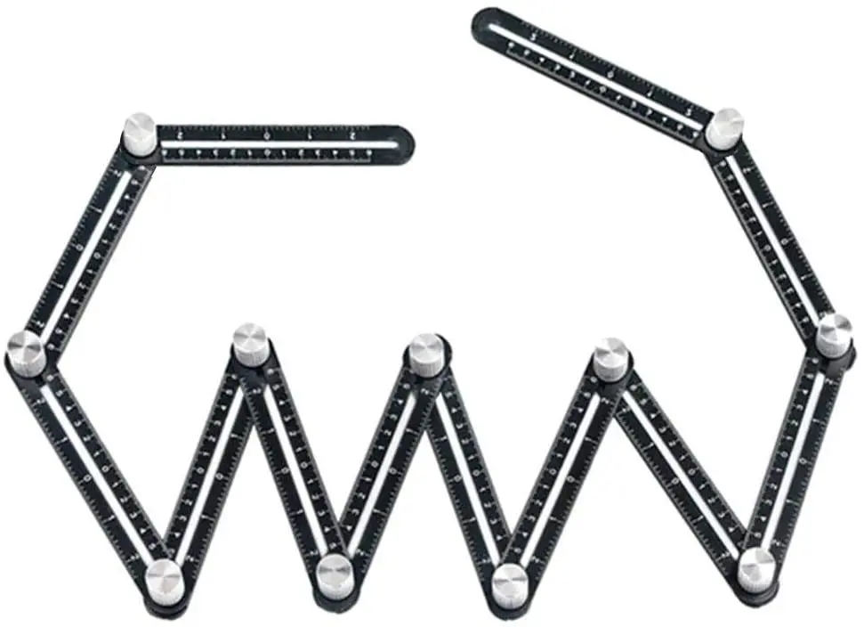 

Multi Angle Measuring Ruler 12-sides Alloy Angle Finder Template Tool 12 Folding Ruler Brick Tile Wood Corner Positioning Tools