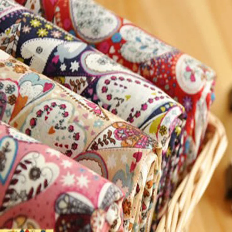Довольно 48x145 см Lucky Flower & Leaf Heart Дизайн хлопок ткань постельные принадлежности, стеганая ткань Сделай Сам хлопчатобумажная ткань