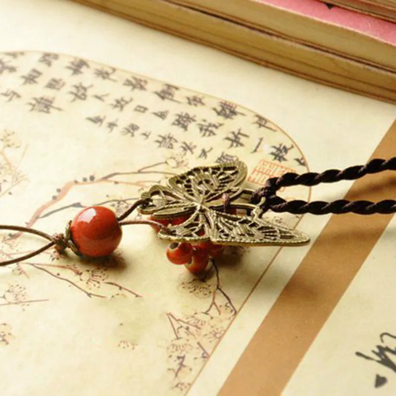 Модные очаровательные керамические красные круглые бусины ожерелье в