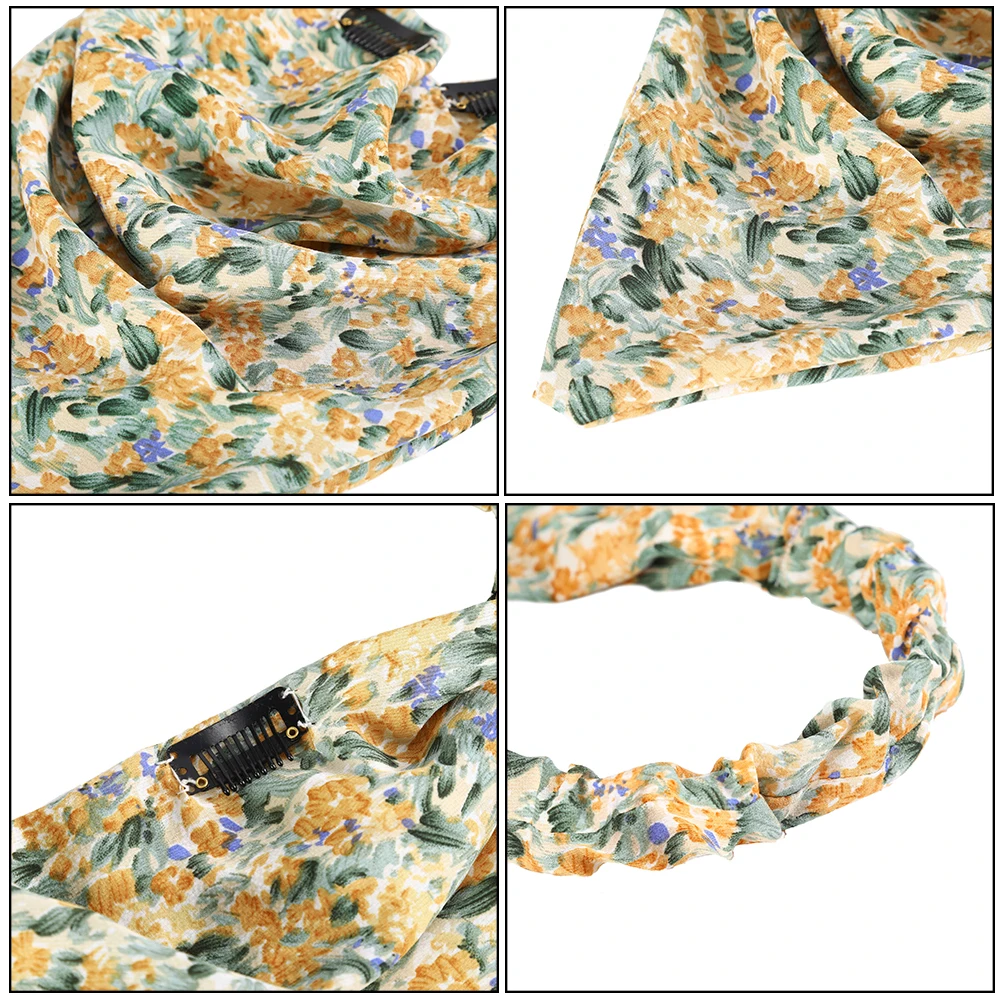 Женская резинка для волос AWAYTR с цветочным принтом эластичная повязка на голову