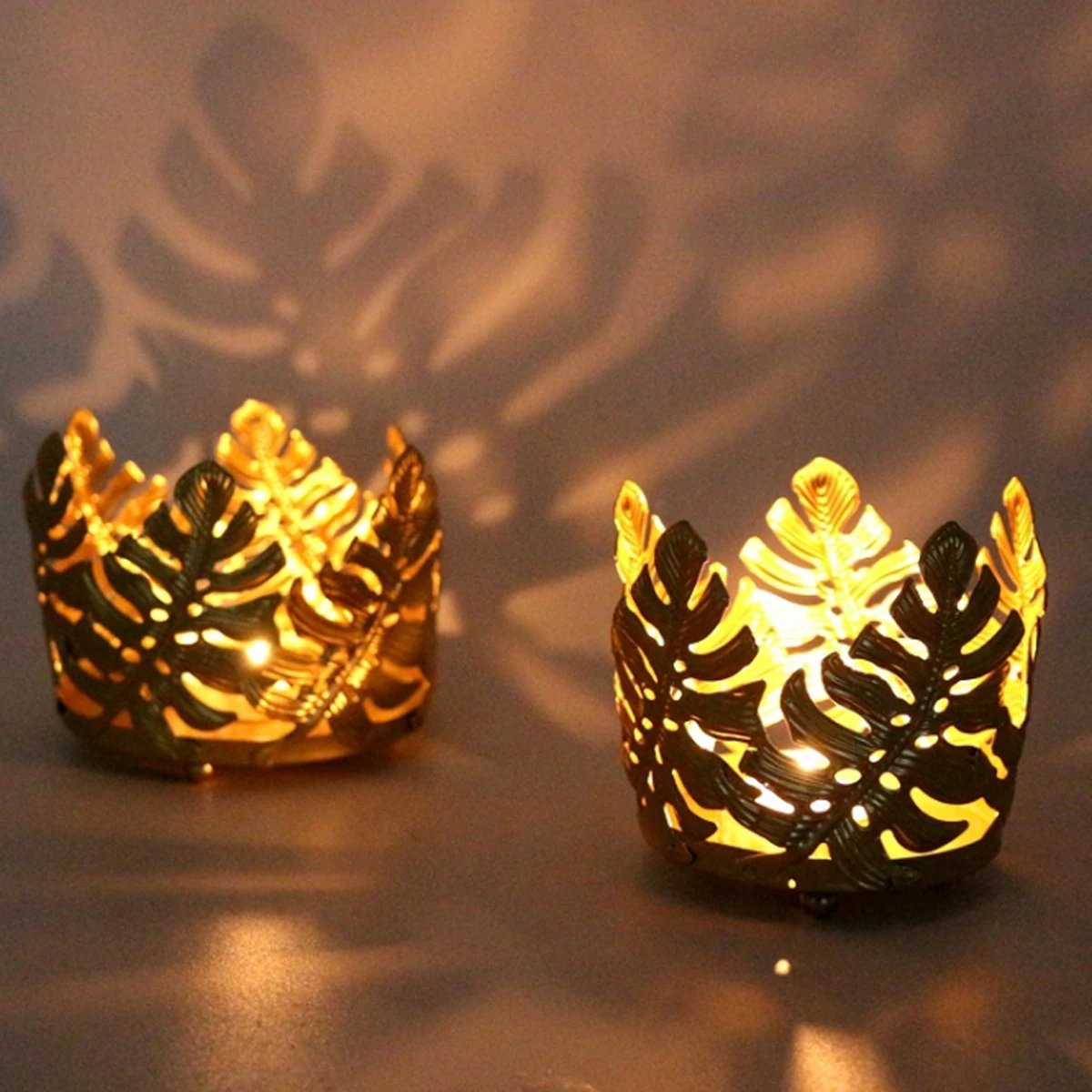 Золотые листья свечи Tealight держатель металлическая в современном стиле