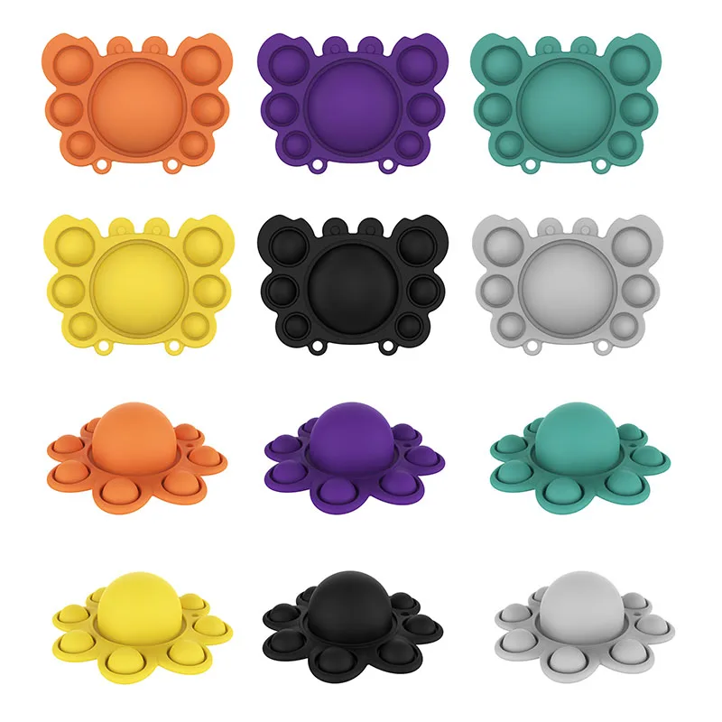 Hot Fidget Toys Silicone Crab Bubble Toy Squeeze Sensory Toy Fidget Stress Ball Relief Toy Soft Squishy Gift Anti Stress