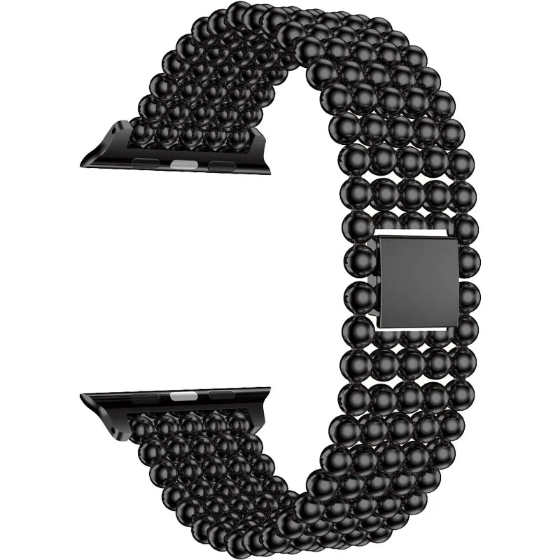 Модный простой ремешок для Apple Watch 5, 38 мм, 40 мм, 42 мм, 44 мм, бусины из нержавеющей стали для iWatch серии 1, 2, 3, 4, браслет на ремне