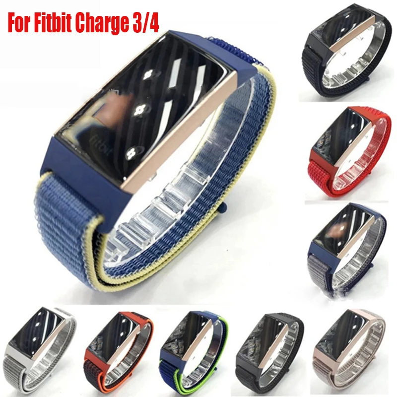 

Fashion Velcro Sport Wristband Watch Band Adjustable Woven Nylon Replacement Bracelet Loop Strap For Fitbit Charge 3 4