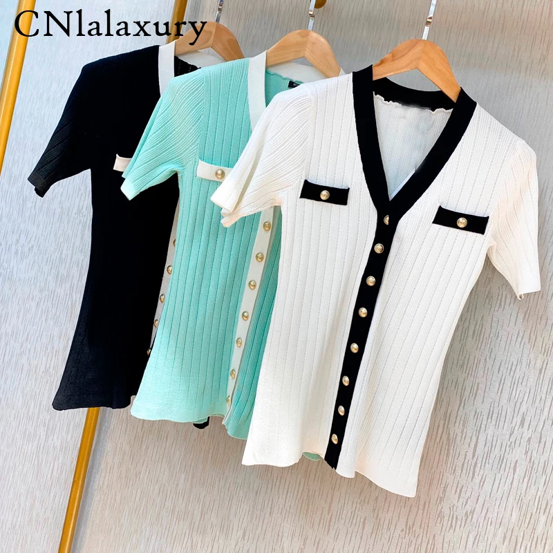 Женский трикотажный кардиган на пуговицах однобортный эластичный укороченный