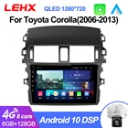 LEHX L6Pro 8-ядерный телефон, 2 din, Android, автомобильное радио, мультимедийный плеер для Toyota Corolla E140 E150 2006 -2013 Carplay GPS Autoraido