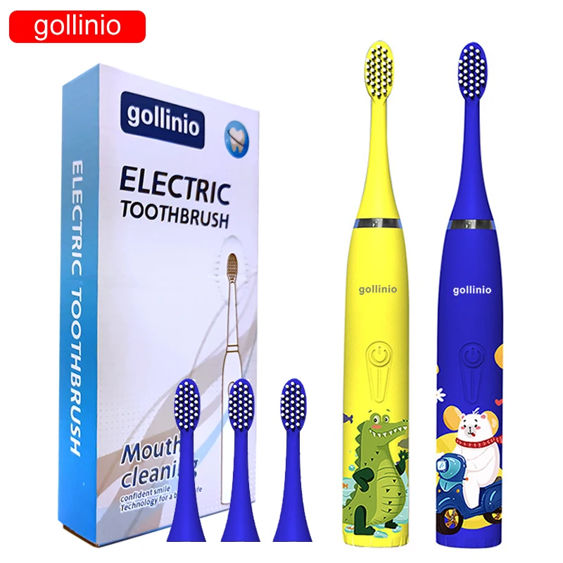 

Электрическая зубная щетка gollinio, быстрая зарядка через usb, детская зубная щетка, электронный вращающийся мягкий чехол для зубной щетки, GL26A