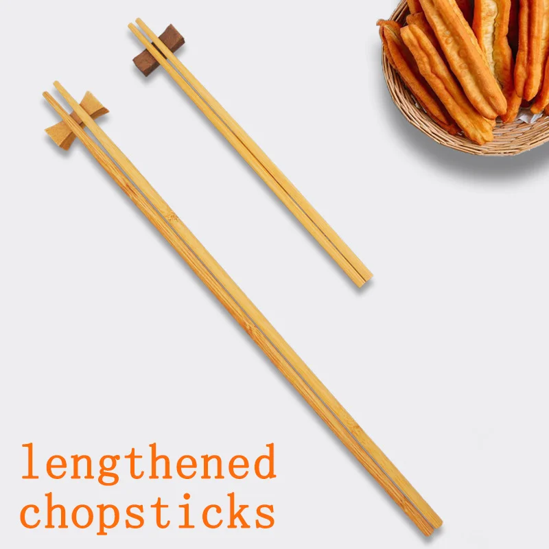

5pairs 45cm lengthened chopsticks Long Fried Hot Pot Noodles Chopstick Wooden Bamboo Long Chopsticks for Kitchen Restaurant Chef