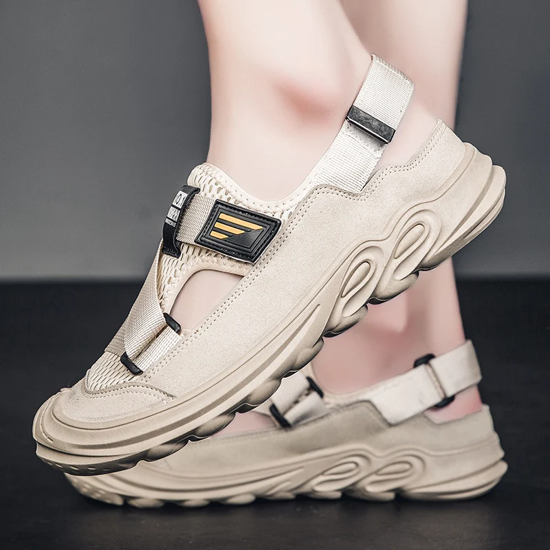 Мужские повседневные босоножки из сетчатой ткани прочные сандалии для воды и