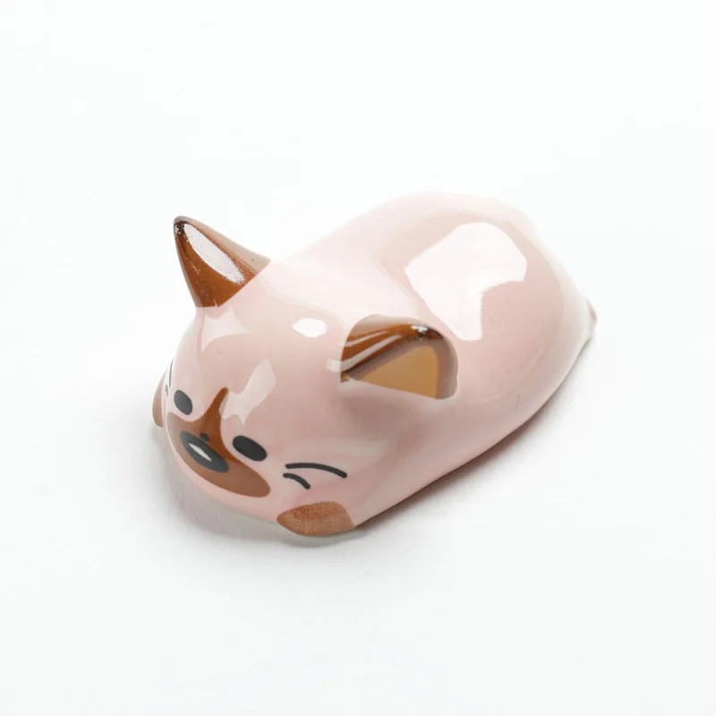 2PCS Ceramic Fat Cat Chopstick Holder Spoon Rest Decoration For DIY Home Dining Table Supplies | Дом и сад