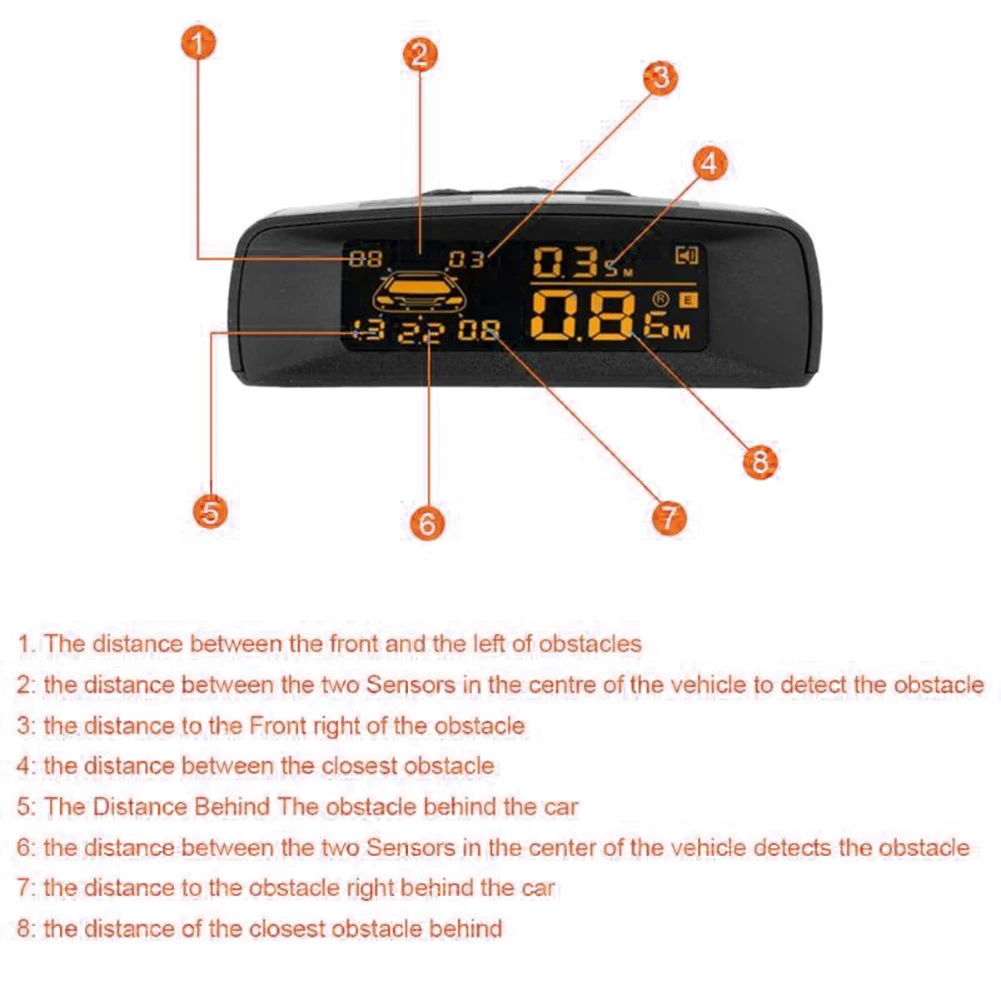 Автомобильный цифровой дисплей расстояния Система помощи при движении задним