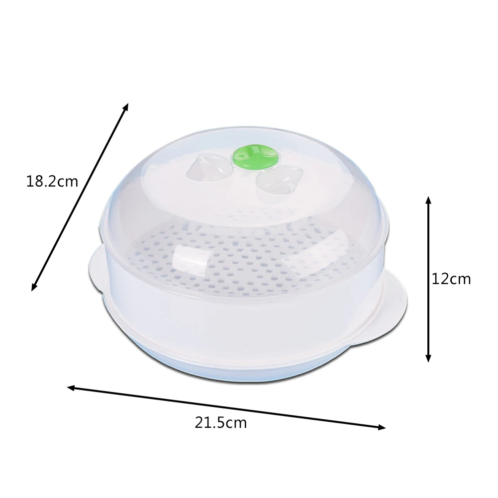 

Single-Layer Microwave Oven Steamer Plastic Round Steamer Microwave Steamer With Lid PP Durable Household Kitchen Cooking Tool