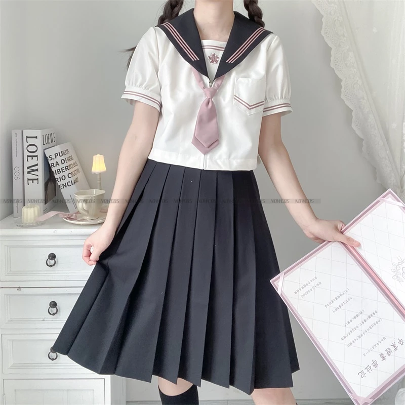 Японская Студенческая православная школьная форма, крутая школьная форма для темной девушки сакуракава, юбка JK, летний костюм с коротким рукавом и короткой юбкой