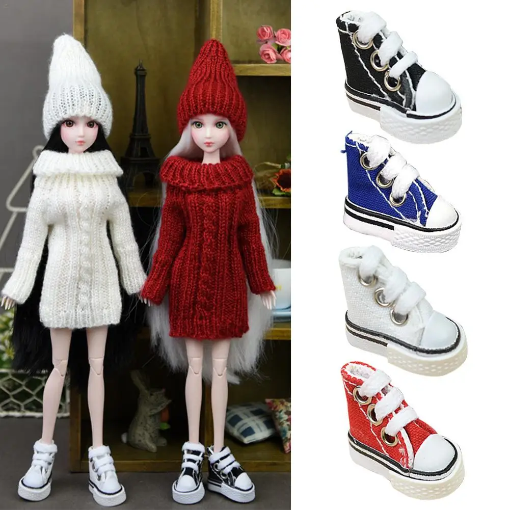 1 Pair Mini Finger Shoes Canvas Toys Boots Cute Doll Shoes Skateboard Shoe Doll Accessories For Finger Skate Fingerboard images - 6