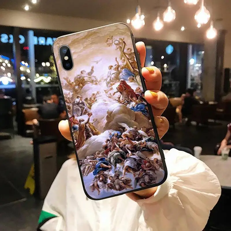 

Renaissance angels retro art Phone Case for iPhone 11 12 mini pro XS MAX 8 7 6 6S Plus X 5S SE 2020 XR luxury shell cover shell