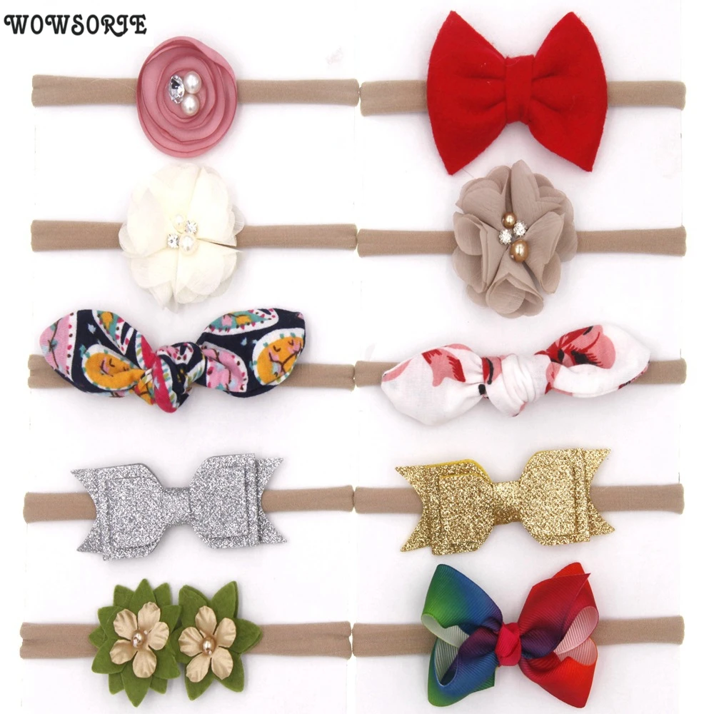 Детская повязка на голову модная Милая нейлоновая для волос новорожденных