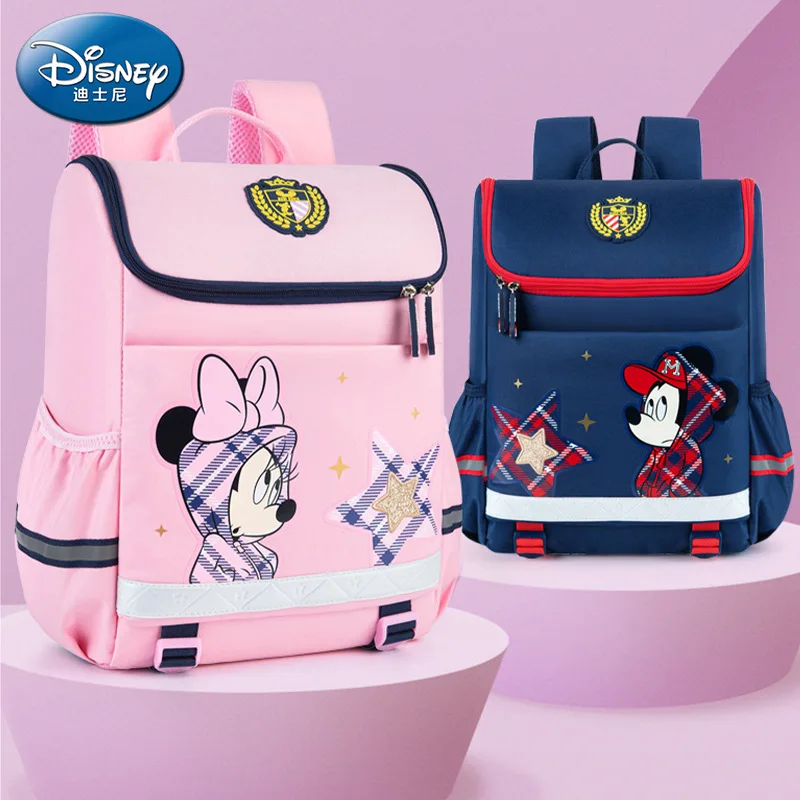 Оригинальная детская школьная сумка Disney для учеников 1-3 классов с защитой Ridge уменьшает нагрузку на рюкзак с изображением Микки и Минни