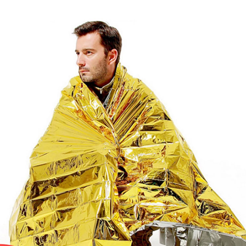 

Outdoor Rescue First Aid Kit Low TemperatureInsulation Blanket Campsite Keeping Foil Polyester Film Lifesaving Warm Insulation