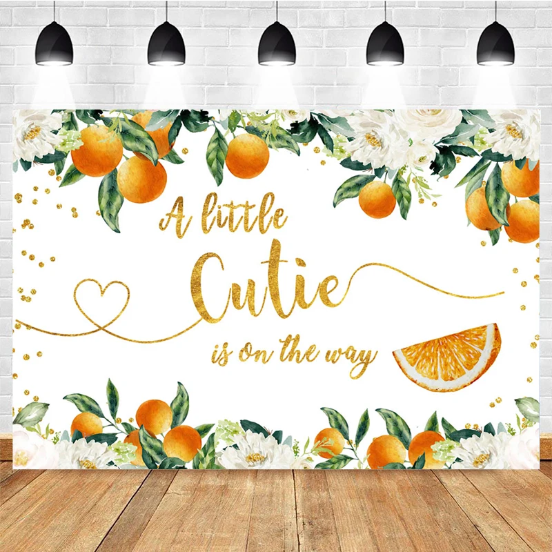 Mocsicka Baby Shower Photography Background Oranges Flowers Decoration Props Child Portrait Photo Backdrop Banner mocsicka purple flowers photography background hand drawn style dream flowers backdrop child portrait decoration props studio