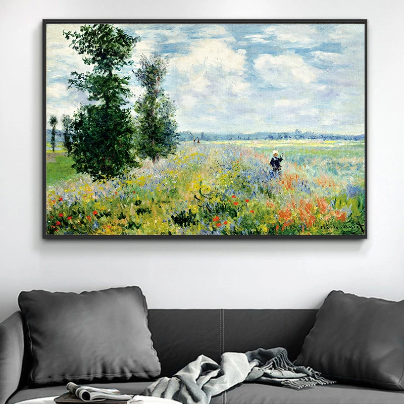 Знаменитая картина маслом импрессионистского Моне настенная Картина на холсте