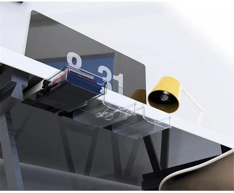 

Self Stick Pencil Tray Under Desk Table Storage Drawer Organizer Box Stand Storage Drawers