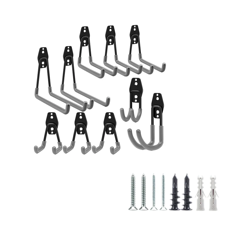 10 шт. крючки для гаража настенные стальные многоразмерные расширенная утилита