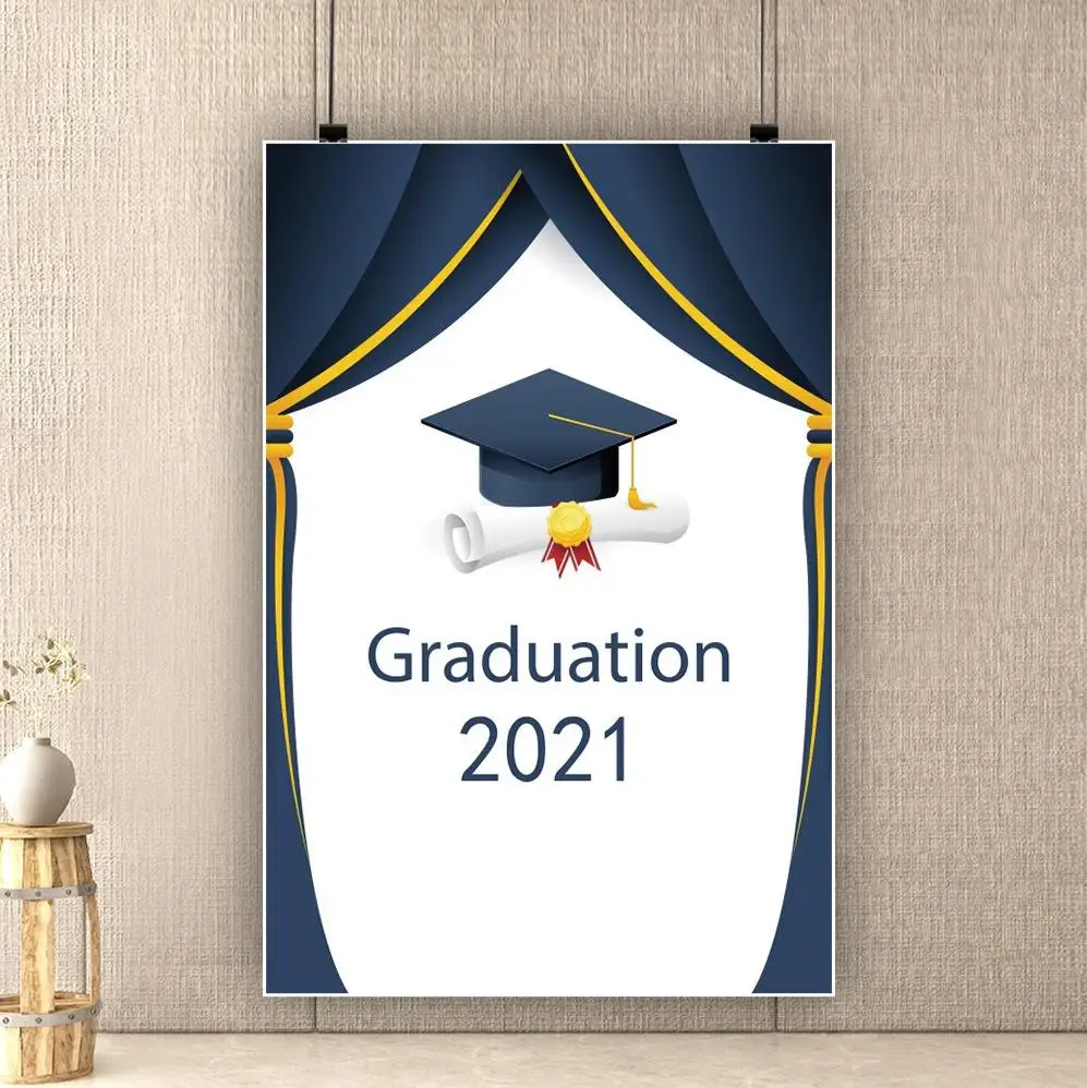

2021 Graduation Party Backdrop Back to School Season Vinyl Material Background Cloth Photography Props