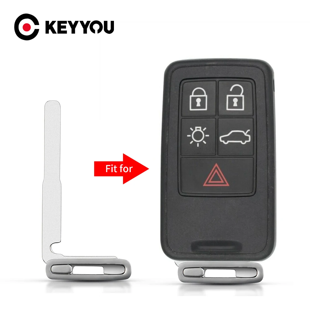 KEYYOU ключ Uncut для Volvo XC60 XC90 S80 S60 S40 V50 V40 ключи крышка чехол аварийного пустой диск