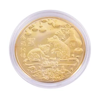2020 rat commemorative coin year of rat deliver money coins collection new year gift gold plated good fortune home car decor