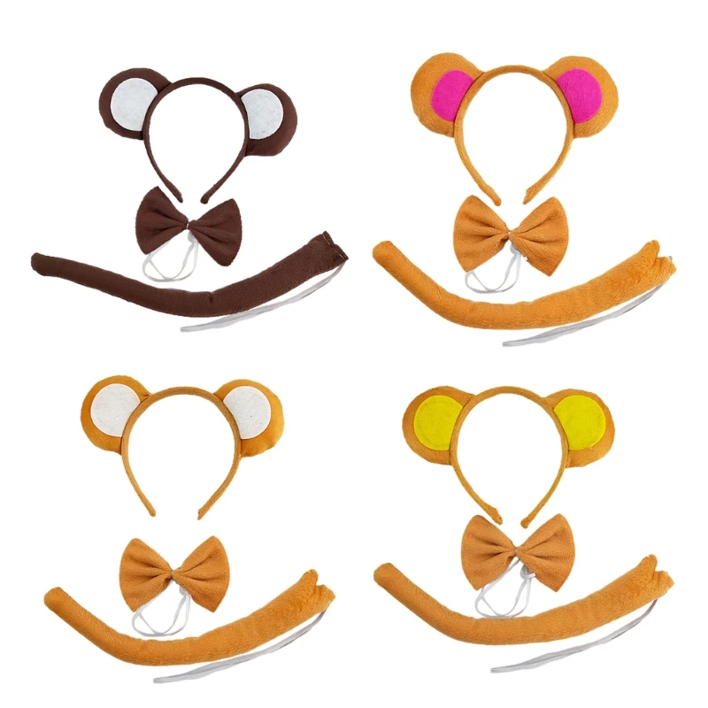 

Animal Jungle Ear Headbands Zoo Cartoon Animal Ear Hairbands Costume Set Animal Hair Hoop for Kid Halloween Christmas
