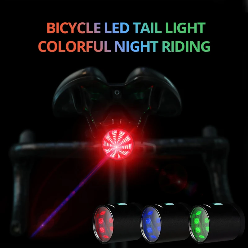

Светодиодный задний фонарь для велосипеда, цветной Предупреждение фонарь для велосипеда, зарядка через USB, водонепроницаемость IP4, велосипе...