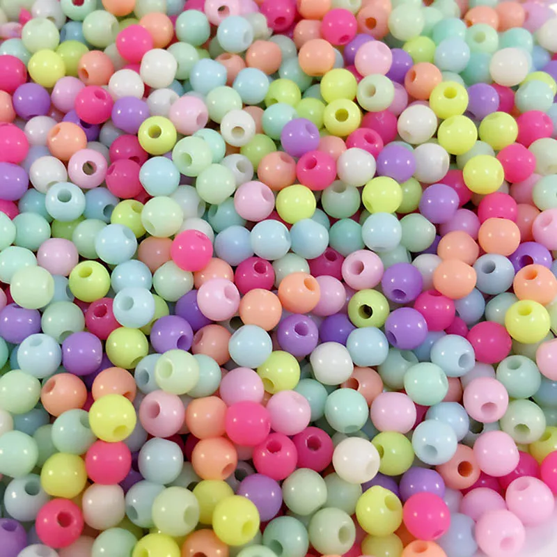 

200pcs 4mm Acrylic Beads Colorful Plastic Seed Beads for Jewelry Making Needdlework diy Bracelet Necklace Accessories Supplies