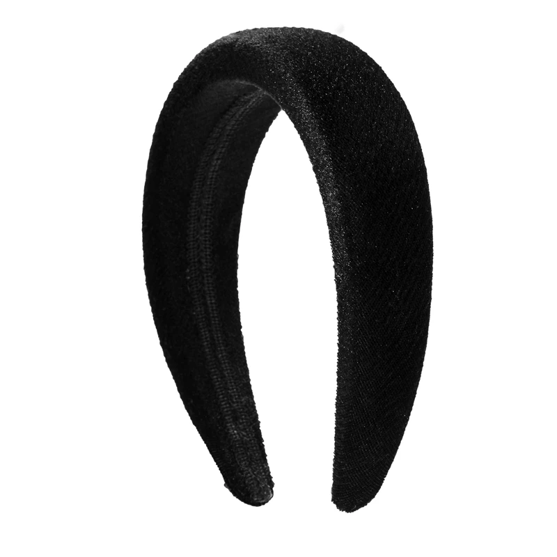 

Trendy Solid Color Velvet Sponge Hairband Simple Wide Wash Face Headband For Women Bright Color Hair Ornament Buckle Accessories