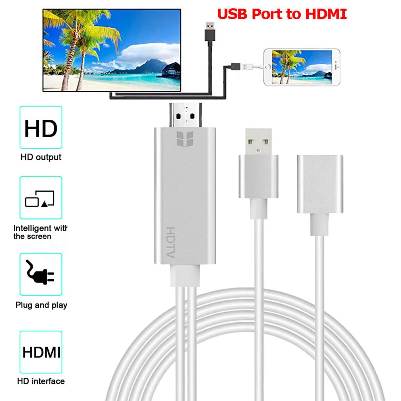 HDMI адаптер 1080P MHL Type C Micro Lightning USB в Кабель Full HD ТВ конвертер для iphone Samsung