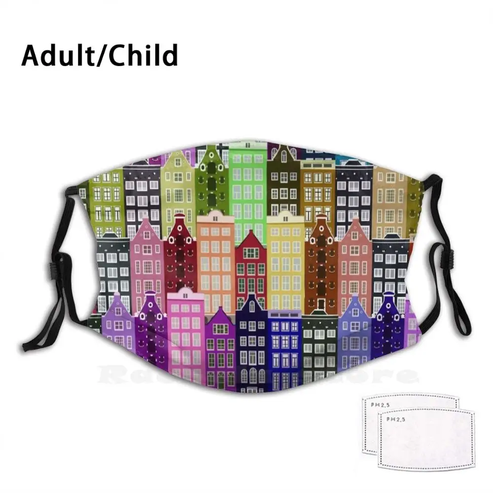 

Моющаяся маска для защиты от пыли с принтом большого города