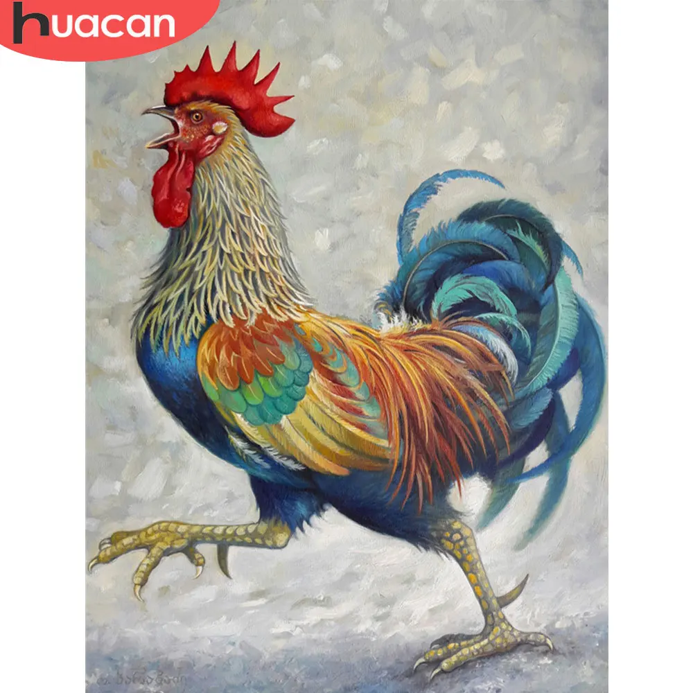 

Алмазная живопись HUACAN 5D «сделай сам», рисунок курицы, настенное искусство, Декор для дома, полноразмерная/круглая вышивка с животными, ручна...