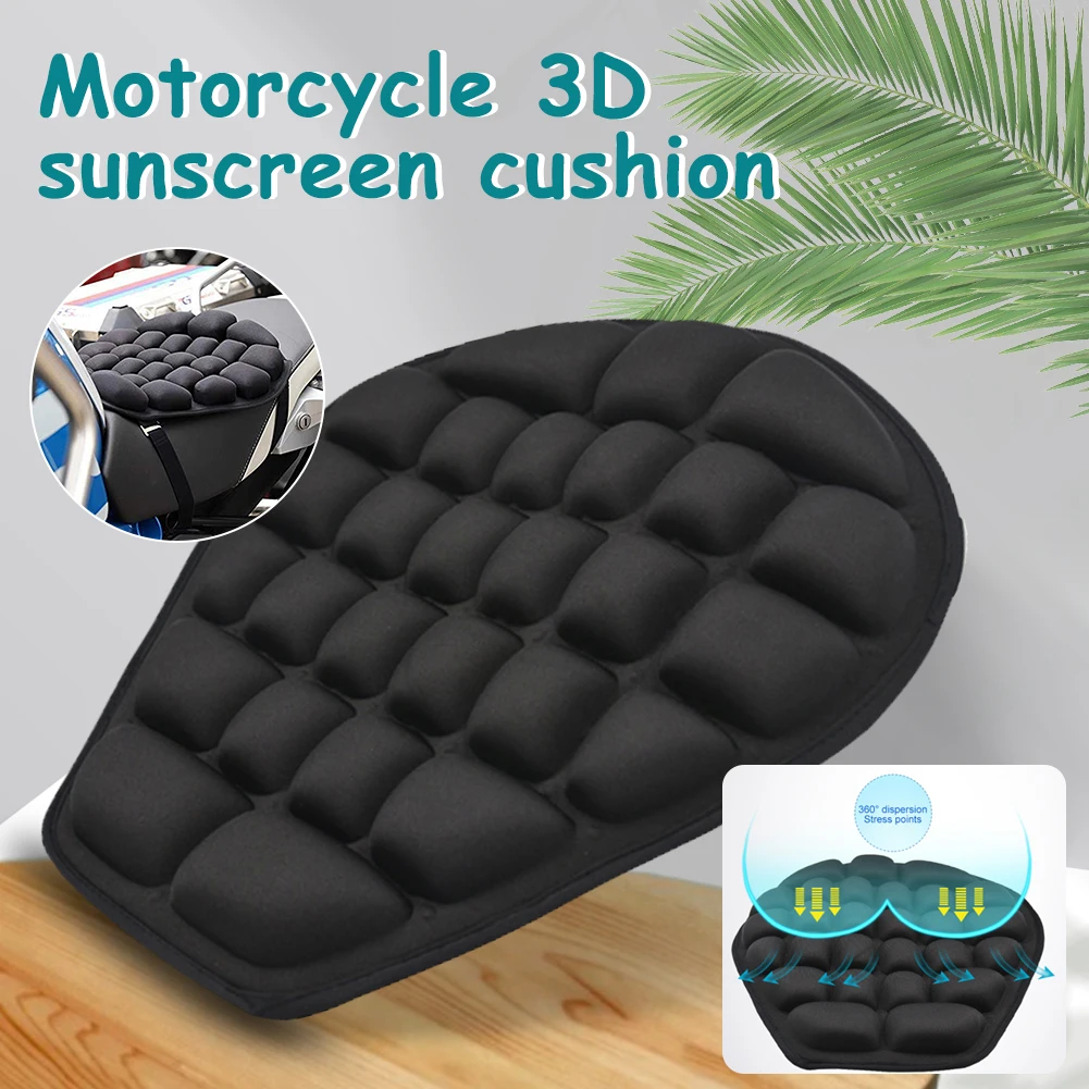 

Motorcycle Seat Cushion, Sunscreen Mat Cooling Down Seat Pad Passenger, Pressure Relief Ride Pad Large for Touring Saddles