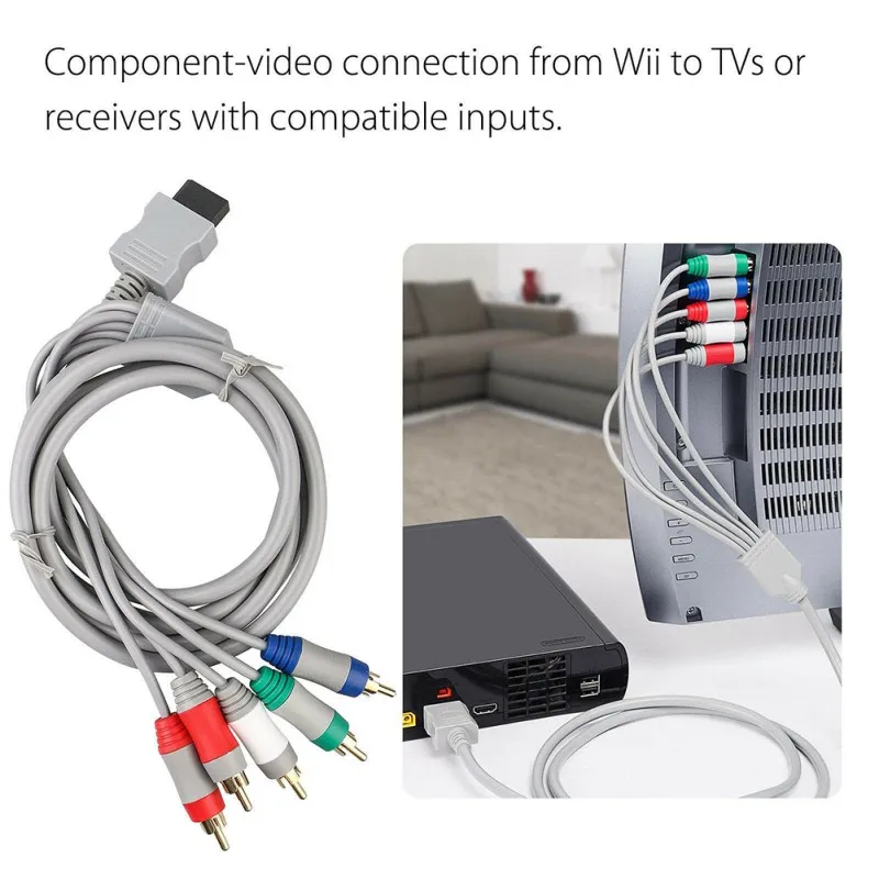 Компонентный кабель Hdtv для Nintendo Wii видео и аудио 1080p Av 5rca с поддержкой 1080i / 720p