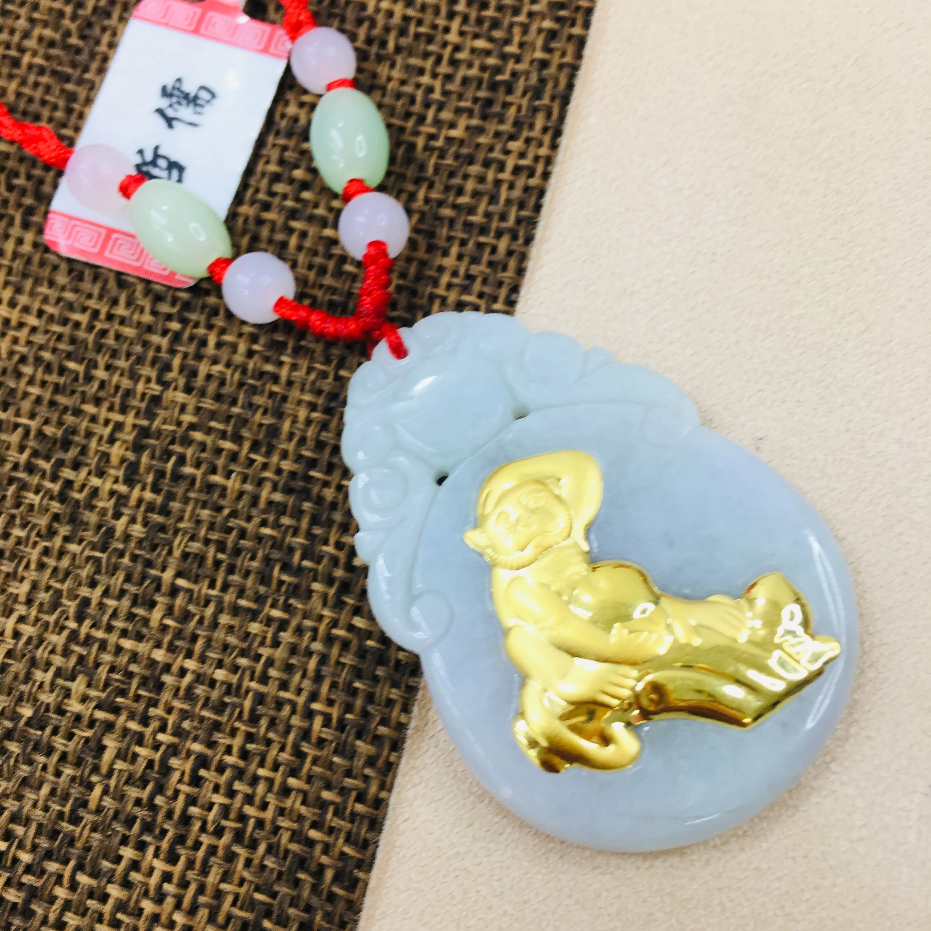 Zheru ювелирное изделие натуральный нефрит 24 К золото инкрустированное ожерелье