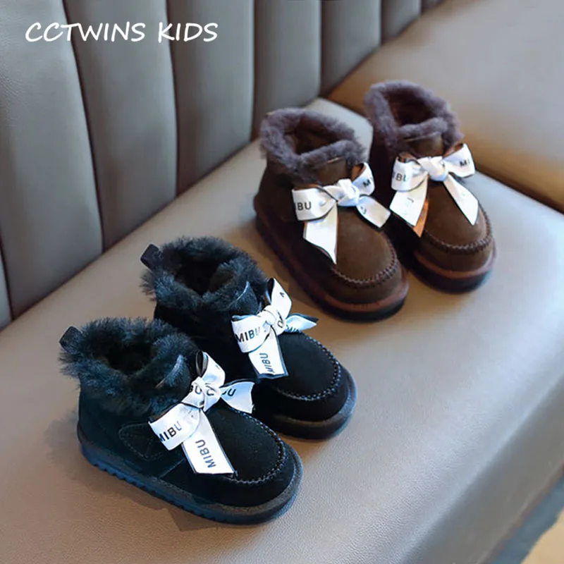 CCTWINS/детская обувь; коллекция года; модные зимние ботинки для детей; детская обувь из натуральной кожи; брендовые короткие ботинки с бабочкой для девочек; SNB154