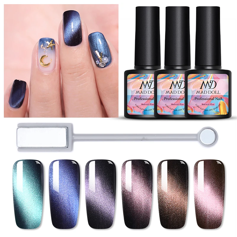 MD DOLL 5D Гель лак для ногтей с эффектом кошачий глаз магнитным звездное небо