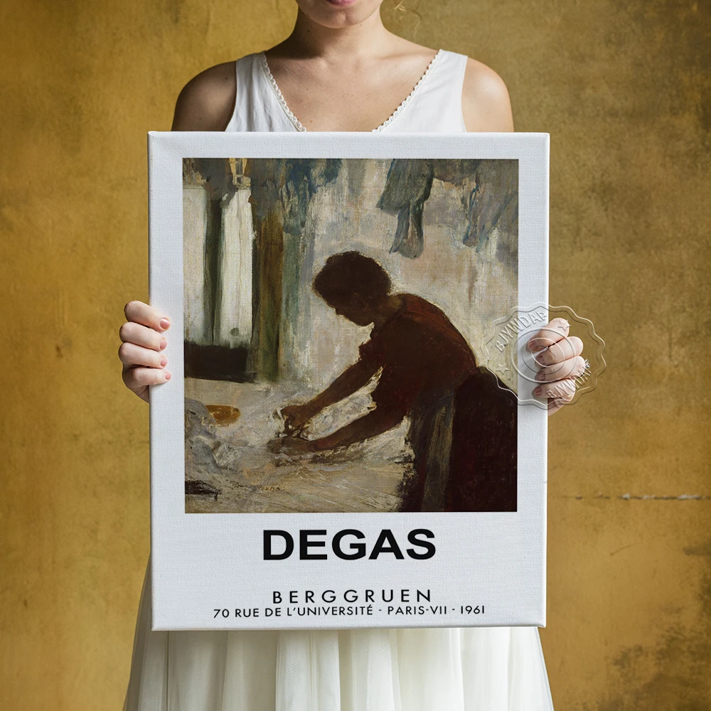 

The Met Fifth Avenue Gallery Exhibition Poster, A Woman Ironing By Edgar Degas Prints, Home Decor Still Life Canvas Painting