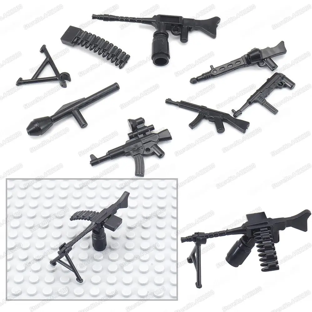 Военный солдат танки сборка MG34 пулеметы строительные блоки оружие 2 мировая