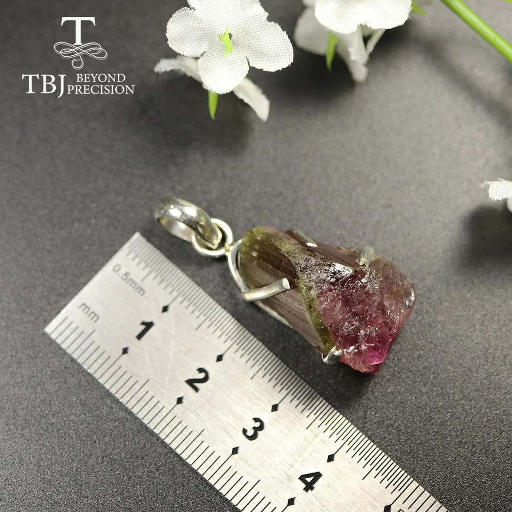 Женская кожаная подвеска TBJ подарочное ожерелье из натурального турмалина двух