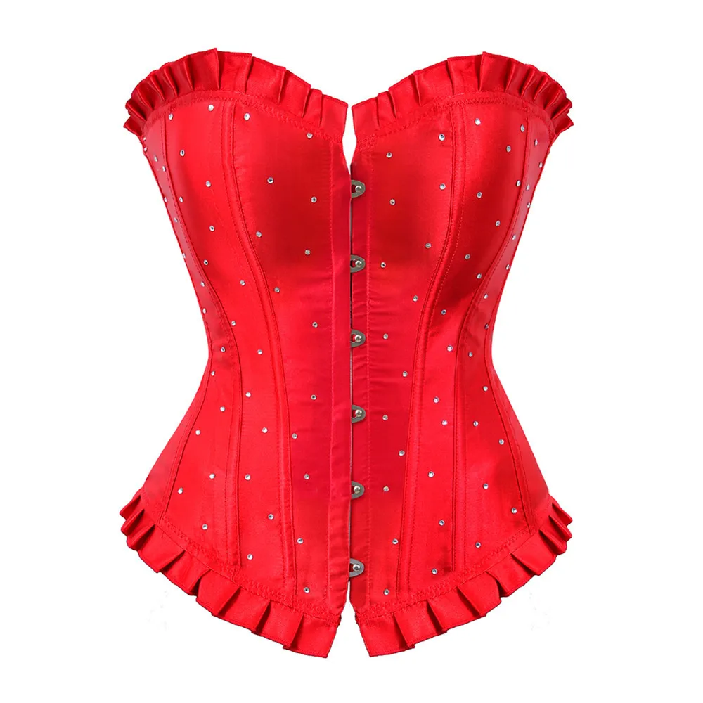 

Corset Sexy Slim Burlesque Satin Body Shaper Strapless Overbust Plus Size Corset and Bustier for women